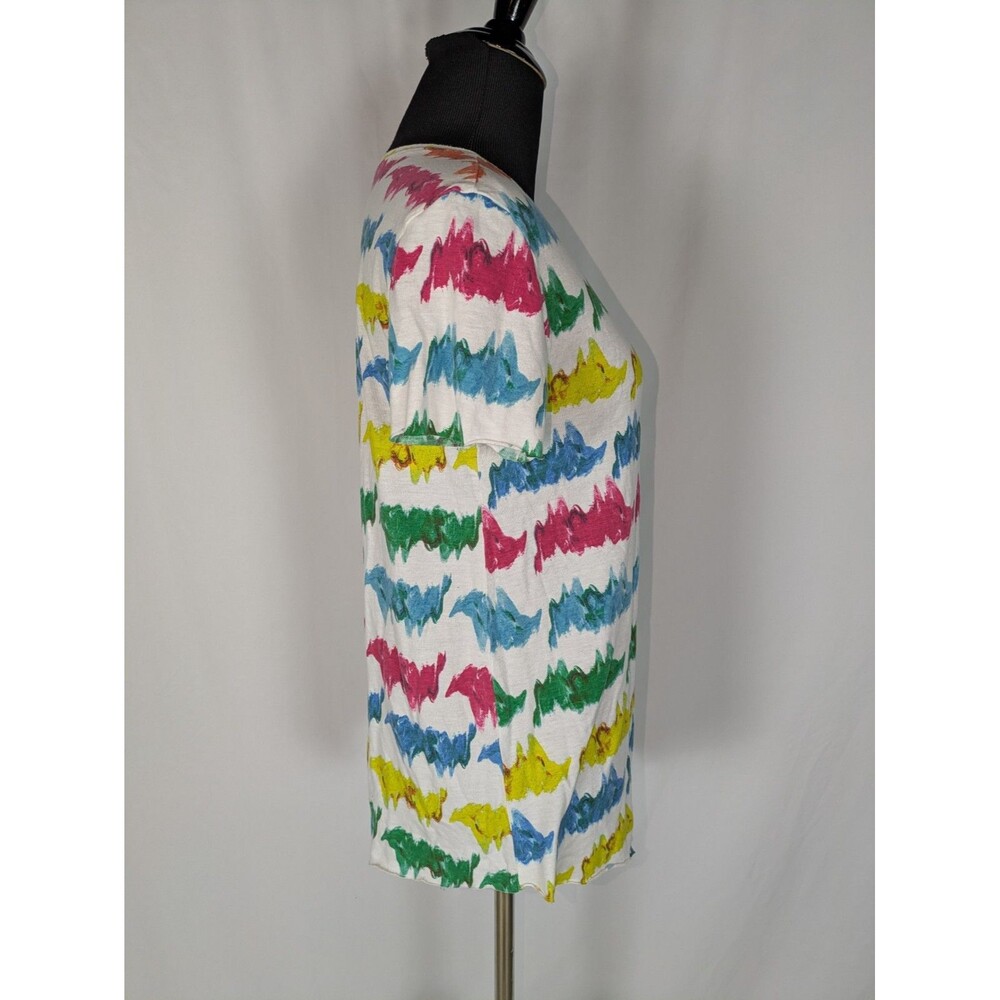 Zara Multicolor Abstract Brushstroke Pattern Short Sleeve T-Shirt Large Quirky - Picture 3 of 6